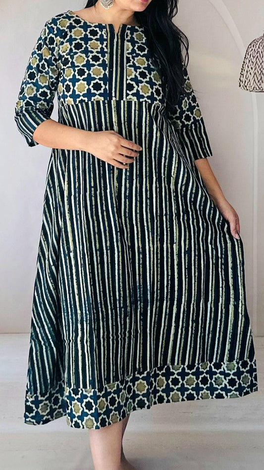 Eva Pista Cotton Ajrakh Kurti