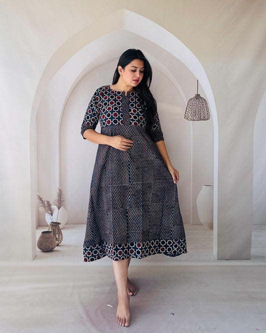 Anvika Indigo Cotton One Piece Kurti